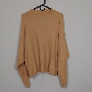 Free People Sweater Honey Yellow Break Away High Neck Women's Size L